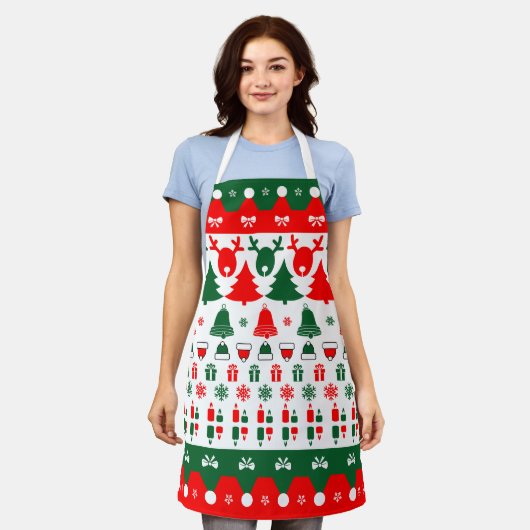 Kerstthema Schort (Gedragen)