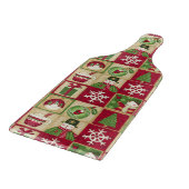Kerstthema Snowman Snowflakes Red Green Gold Snijplank (Hoek)