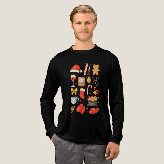 Kerstthema Tri-Blend shirt (Voorkant)
