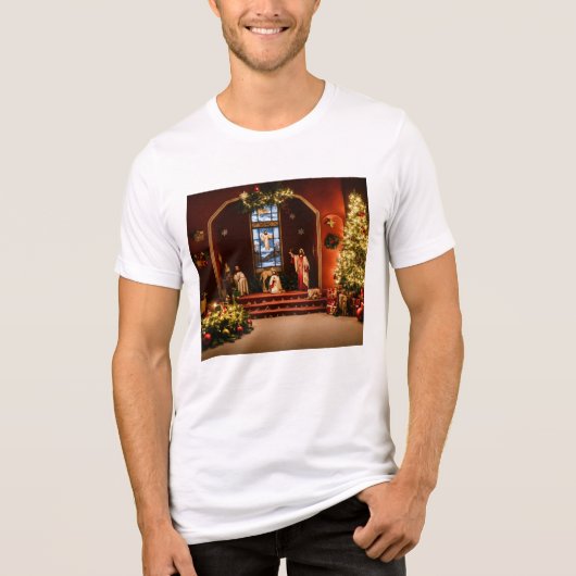 kerstthema Tri-Blend shirt (Voorkant)