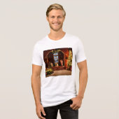 kerstthema Tri-Blend shirt (Voorkant volledig)