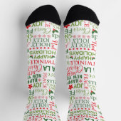 Kerstthema typografiepatroon sokken (Top)