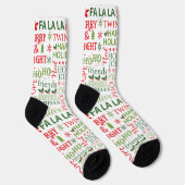 Kerstthema typografiepatroon sokken (Rechts)