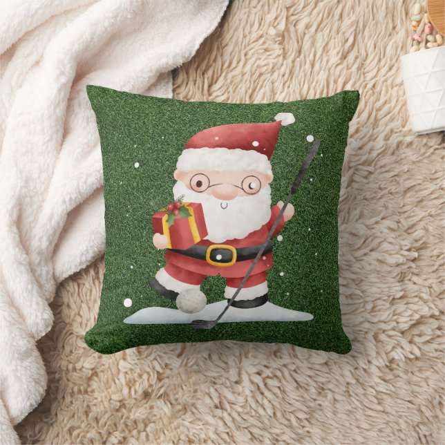 Kerstthema van de Golf Kerstman Kussen (Deken)
