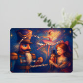 Kerstthema van het Notenkrakerballet Folie Feestdagenkaart (Staand Voorkant)