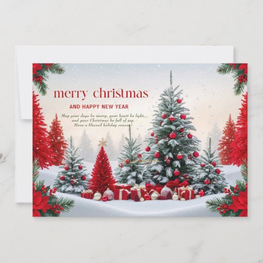 Kerstthema versierd landschap kaart (Voorkant)