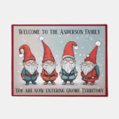 Kerstthema - Vier gastvrije kabouters Deurmat (Voorkant)