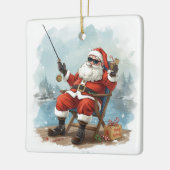 Kerstthema vissen  keramisch ornament (Links)