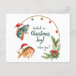 Kerstthema voor Gevist liefhebbers Feestdagenkaart