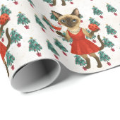 Kerstthema voor kattenliefhebbers cadeaupapier (Rol Hoek)