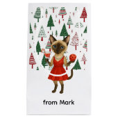 Kerstthema voor kattenliefhebbers klein cadeauzakje (Voorkant)