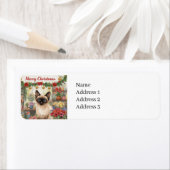 Kerstthema voor Siamese kattenliefhebbers Etiket (Insitu)