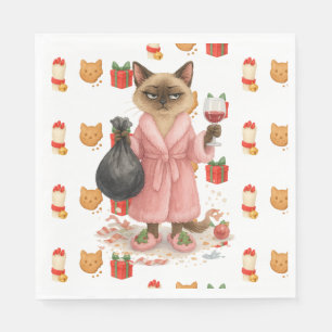 Kerstthema voor Siamese kattenliefhebbers Servet