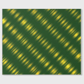 Kerstthema Wavey Pattern Gold en Green Cadeaupapier (Vlak)