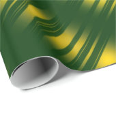 Kerstthema Wavey Pattern Gold en Green Cadeaupapier (Rol Hoek)