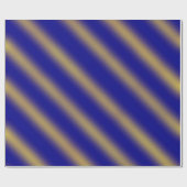 Kerstthema Wavy Pattern Gold & Blue Cadeaupapier (Vlak)