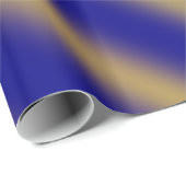 Kerstthema Wavy Pattern Gold & Blue Cadeaupapier (Rol Hoek)