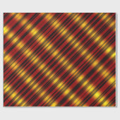 kerstthema Wavy Pattern Gold & Red & Black, Cadeaupapier (Vlak)