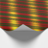 kerstthema Wavy Pattern Gold & Red & Green, Cadeaupapier (Hoek)