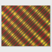 kerstthema Wavy Pattern Gold & Red & Green, Cadeaupapier (Vlak)