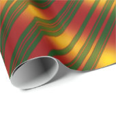kerstthema Wavy Pattern Gold & Red & Green, Cadeaupapier (Rol Hoek)