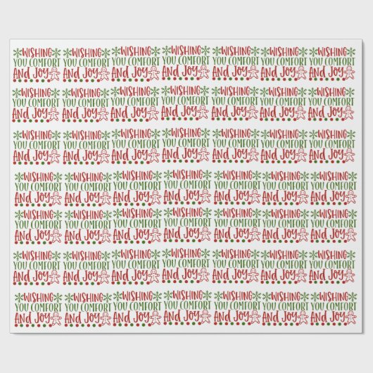 Kerstthema: Wens je troost en vreugde Cadeaupapier (Vlak)