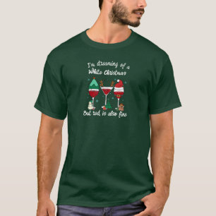 Kerstthema wijnglazen Aanpasbaar T-shirt
