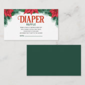 Kerstthema Winter Baby shower Luier Raffle Informatiekaartje (Voorkant / Achterkant)