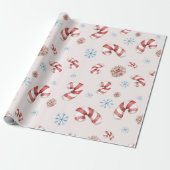 Kerstthema Winter Sneeuwvlok Elegant Gift Cadeaupapier (Uitgerold)