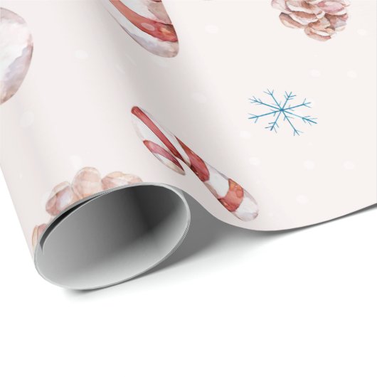 Kerstthema Winter Sneeuwvlok Elegant Gift Cadeaupapier (Rol Hoek)