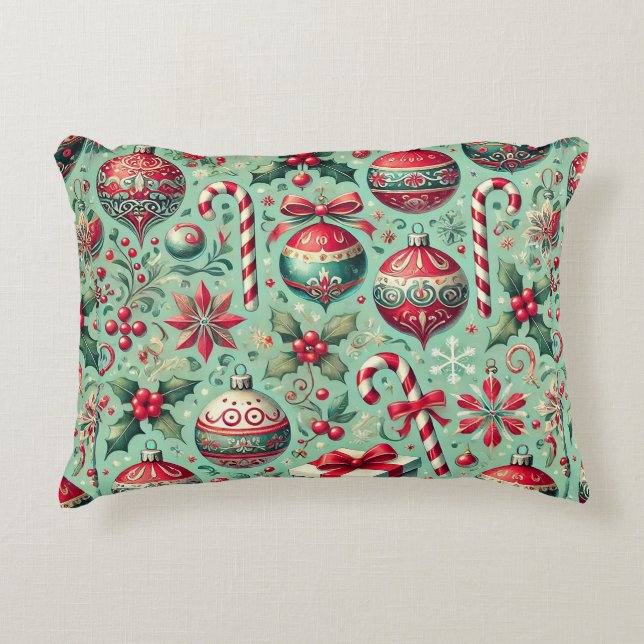 Kerstthemapatroon Accent Kussen (Voorkant)