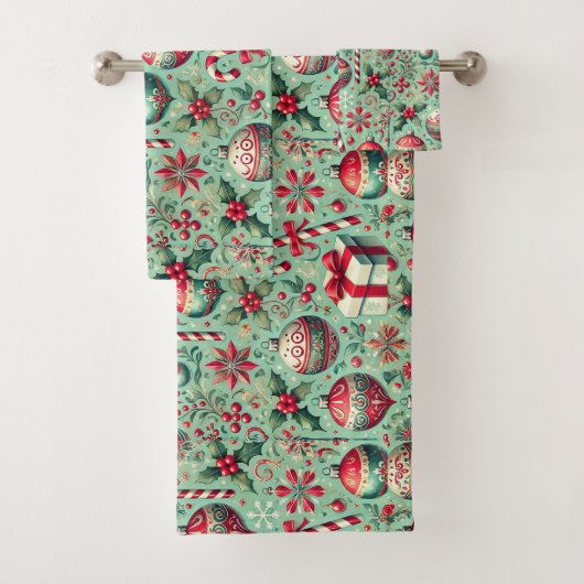 Kerstthemapatroon Bad Handdoek (Insitu)