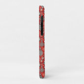 Kerstthemapatroon met bomen en sneeuwvlokken Case-Mate iPhone case (Achterkant/links)