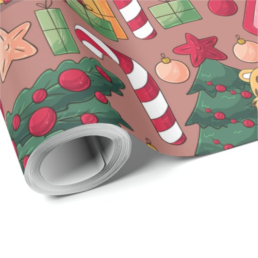kerstthematroon cadeaupapier (Rol Hoek)