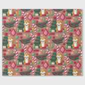 kerstthematroon cadeaupapier (Vlak)