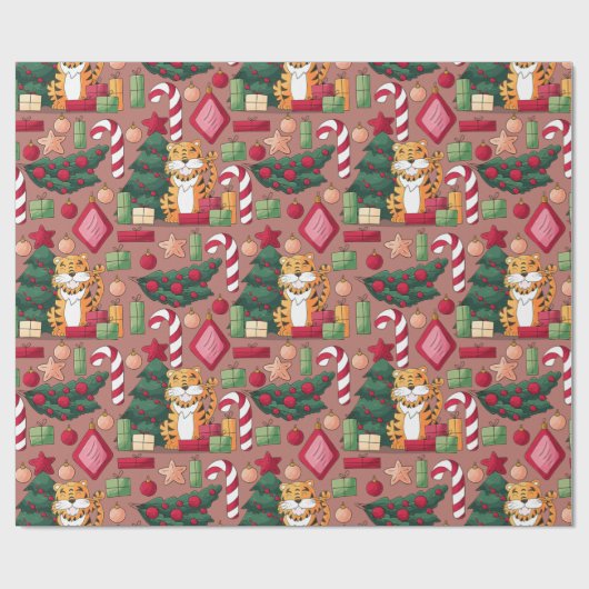 kerstthematroon cadeaupapier (Vlak)