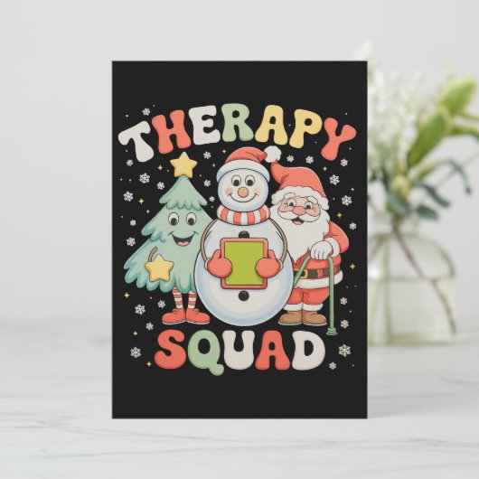 Kersttherapie Squad SLP OT PT Crew Santa Xmas Feestdagenkaart (Staand voorkant)