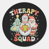 Kersttherapie Squad SLP OT PT Crew Santa Xmas Ronde Sticker (Voorkant)