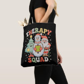 Kersttherapie Squad SLP OT PT Crew Santa Xmas Tote Bag (Dichtbij)