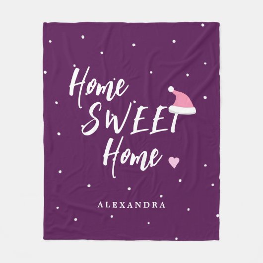 Kerstthuis zoete kerstman — aangepaste naam fleece deken (Voorkant)