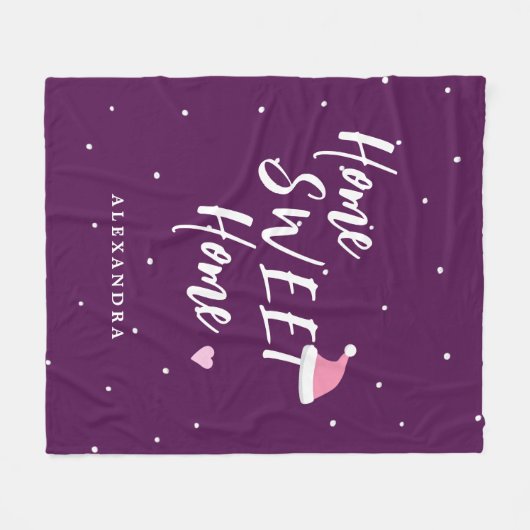 Kerstthuis zoete kerstman — aangepaste naam fleece deken (Voorkant (Horizontaal))