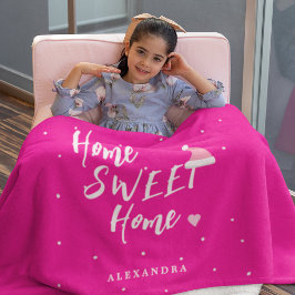 Kerstthuis zoete kerstman — aangepaste naam fleece deken