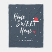 Kerstthuis zoete kerstman — aangepaste naam fleece deken (Voorkant)