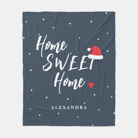 Kerstthuis zoete kerstman — aangepaste naam fleece deken (Voorkant)