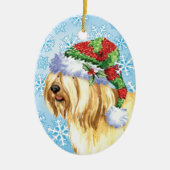 KerstTibetaanse Terrier Keramisch Ornament (Voorkant)