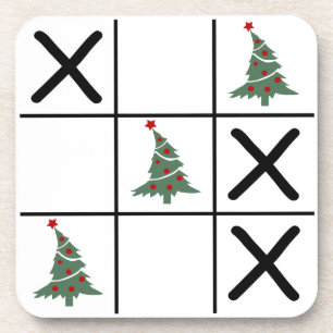 kersttic Tac Toe Bier Onderzetter