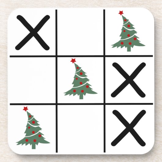 kersttic Tac Toe Bier Onderzetter (Voorkant)