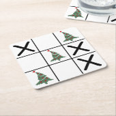 kersttic Tac Toe Kartonnen Onderzetters (Schuin)