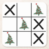 kersttic Tac Toe Kartonnen Onderzetters (Voorkant)