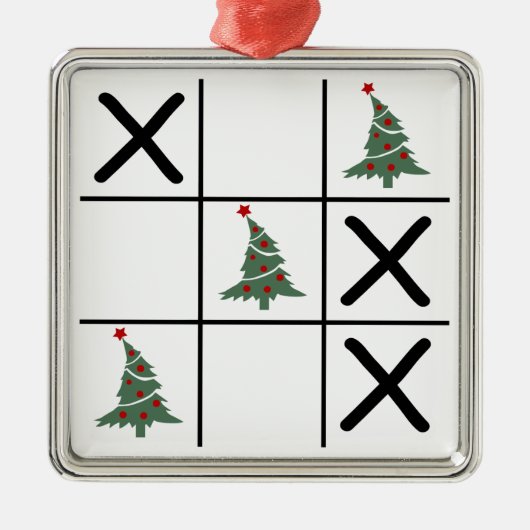 kersttic Tac Toe Metalen Ornament (Voorkant)